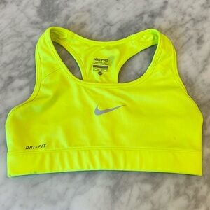 Nike Neon Yellow Sports Bra. Women’s Victory Bra. Size XS.